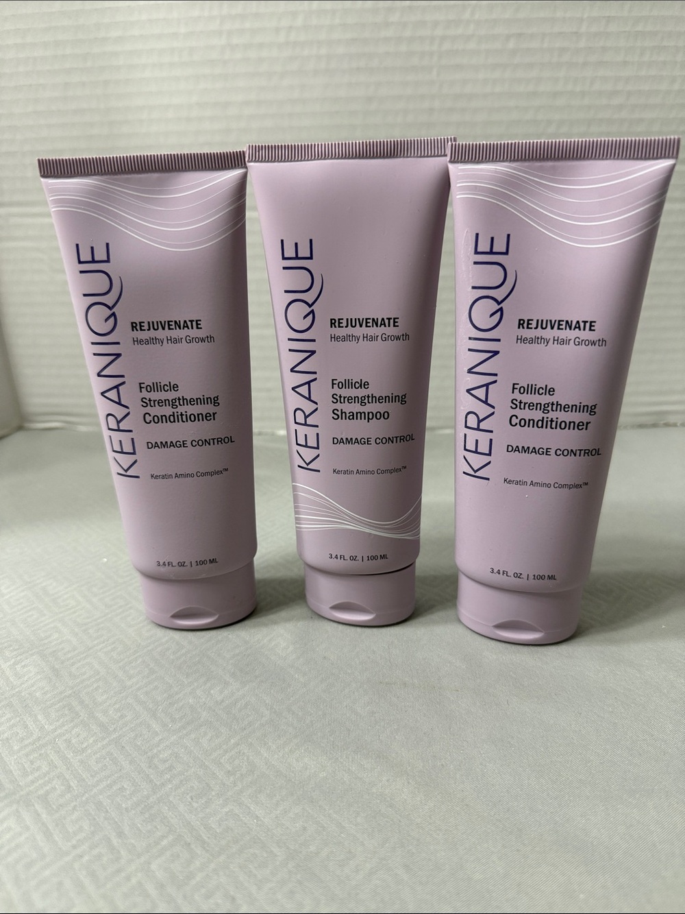 Keranique Rejuvenate Follicle Strengthening  Shampoo & Conditioner Lot of 3